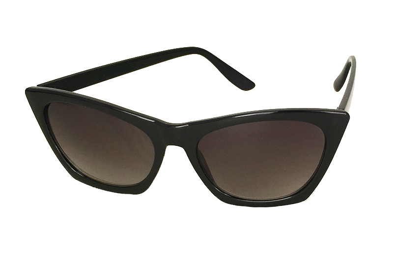 Schwarze eckige Katzenaugen-Sonnenbrille - sunlooper.ch - billede 2