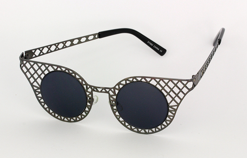 Silberne Metall-Glitzersonnenbrille