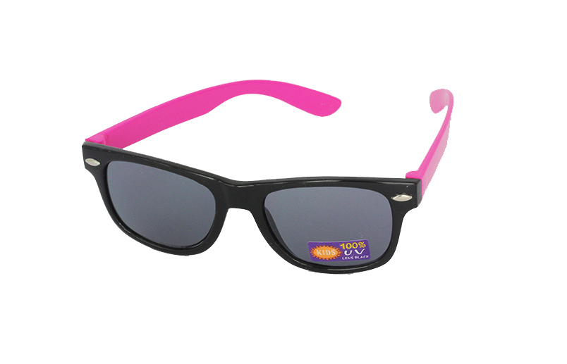 GÃ¼nstige Kindersonnenbrille, schwarz-rosa