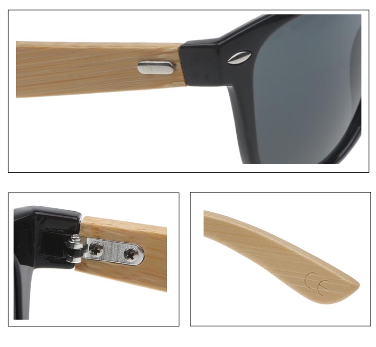 Wayfarer-Sonnenbrille aus Bambus - sunlooper.ch - billede 2