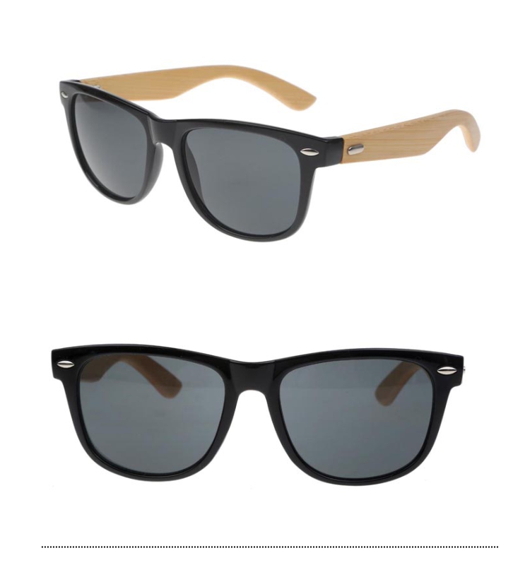 Wayfarer-Sonnenbrille aus Bambus - sunlooper.ch - billede 3