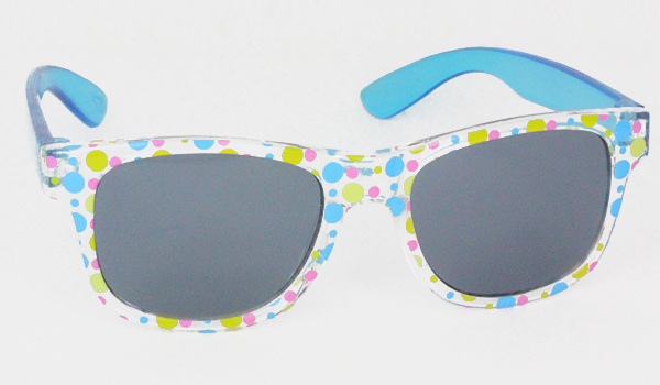Kindersonnenbrille mit tÃ¼rkis farbenen BÃ¼geln