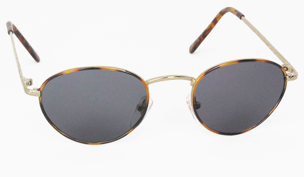 Ovale Metallsonnenbrille mit grauen GlÃ¤sern