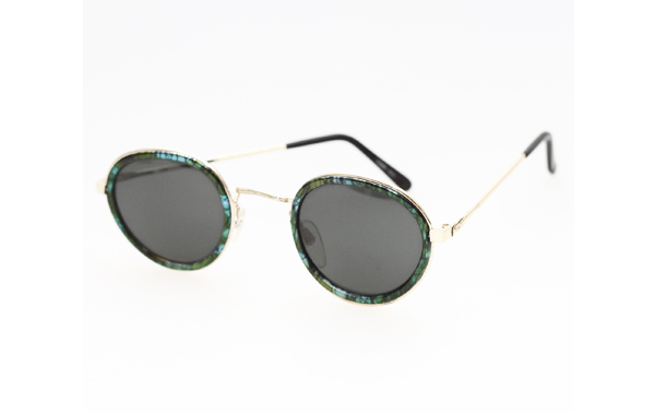 Coole runde Sonnenbrille mit grÃ¼nem Rahmen