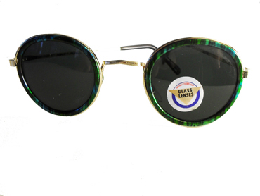Coole runde Sonnenbrille mit grÃ¼nem Rahmen - sunlooper.ch - billede 2