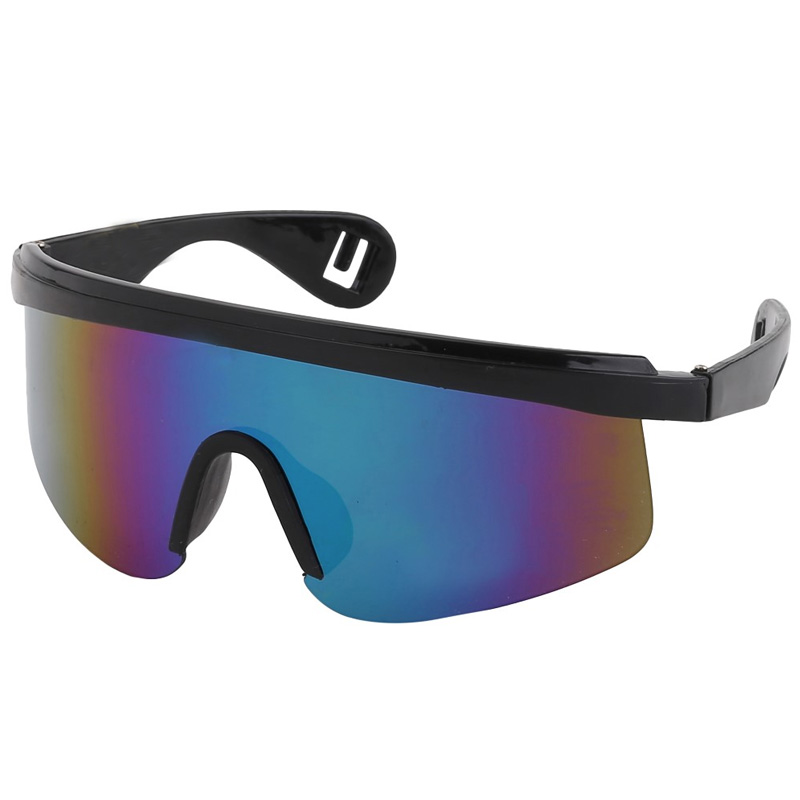 Schwarze Skisonnenbrille, mehrfarbiges Glas