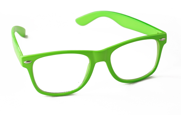 Hell-/neongrÃ¼ne Wayfarer-Brille