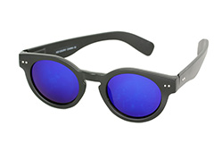 Mattschwarze runde Sonnenbrille - Design nr. 1135