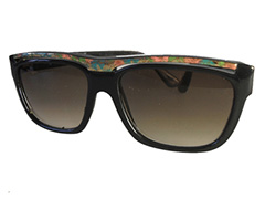Schwarze Sonnenbrille mit Blumenmuster - Design nr. 323